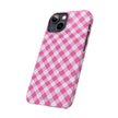 Pink Gingham - Essential Phone Case - Lightweight Protective Cover