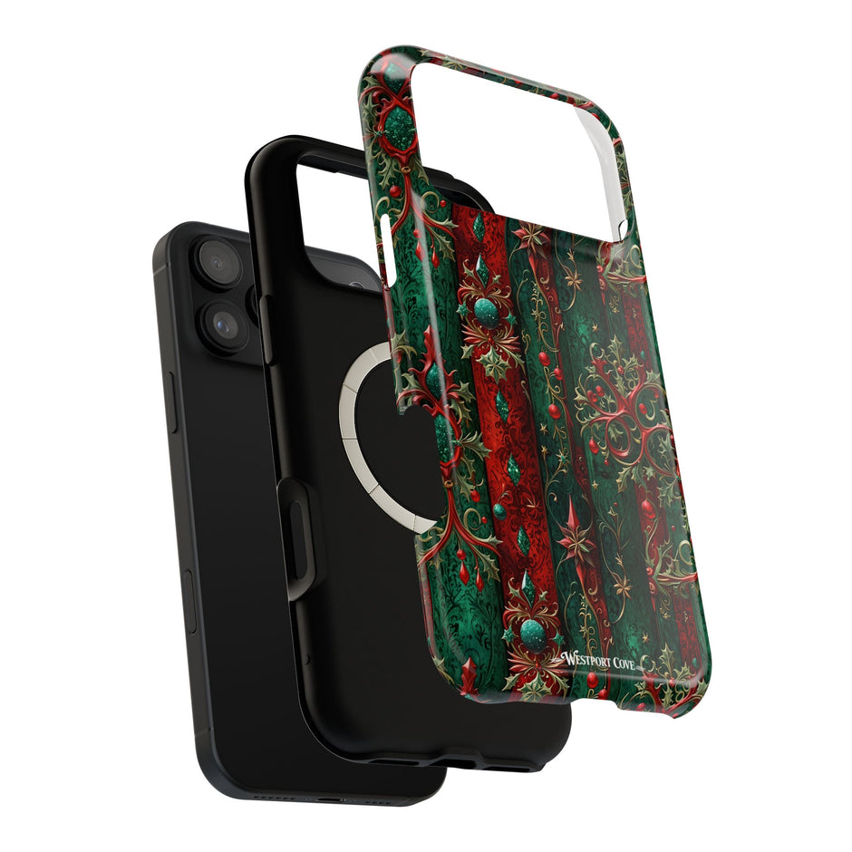 Vintage Gothic Christmas Filigree Pattern Extreme Impact MagSafe Phone Case