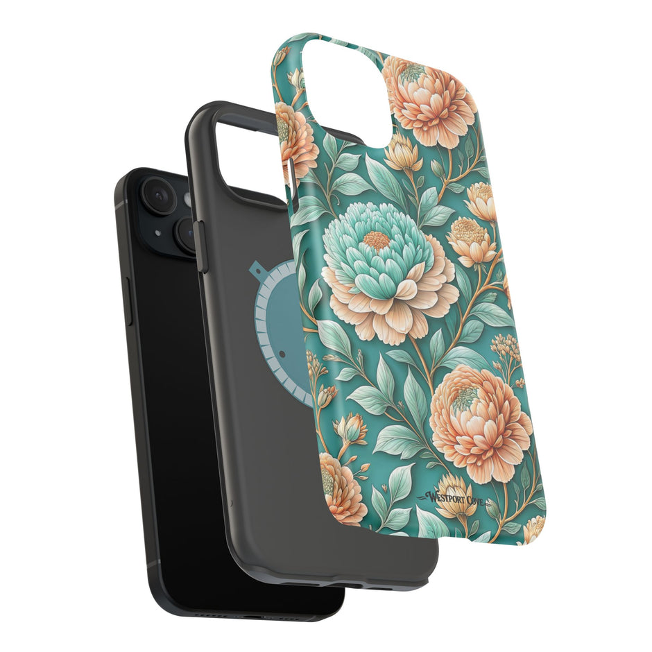 Teal Peony - Extreme MagSafe Phone Case