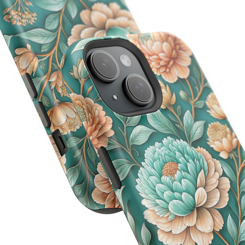 Teal Peony - Extreme MagSafe Phone Case