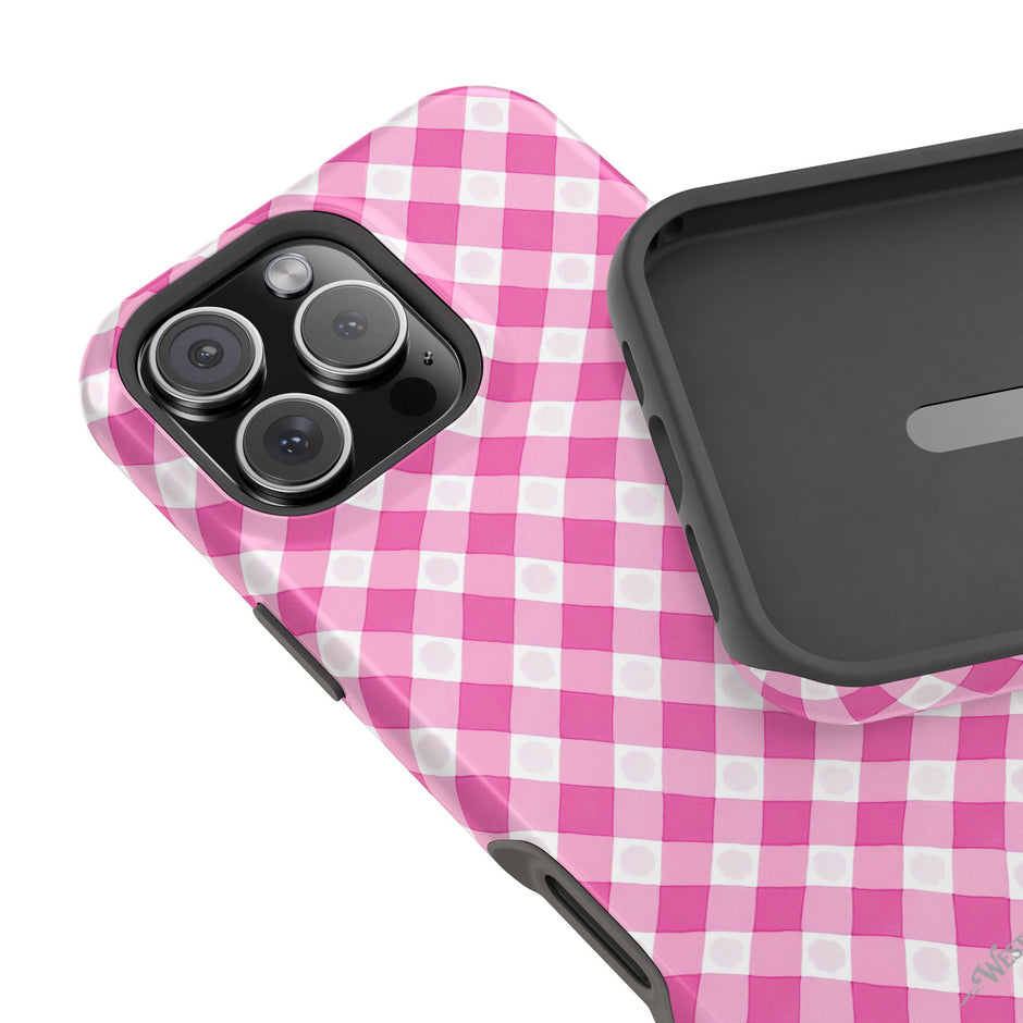 Pink Gingham - Extreme Impact MagSafe Phone Case