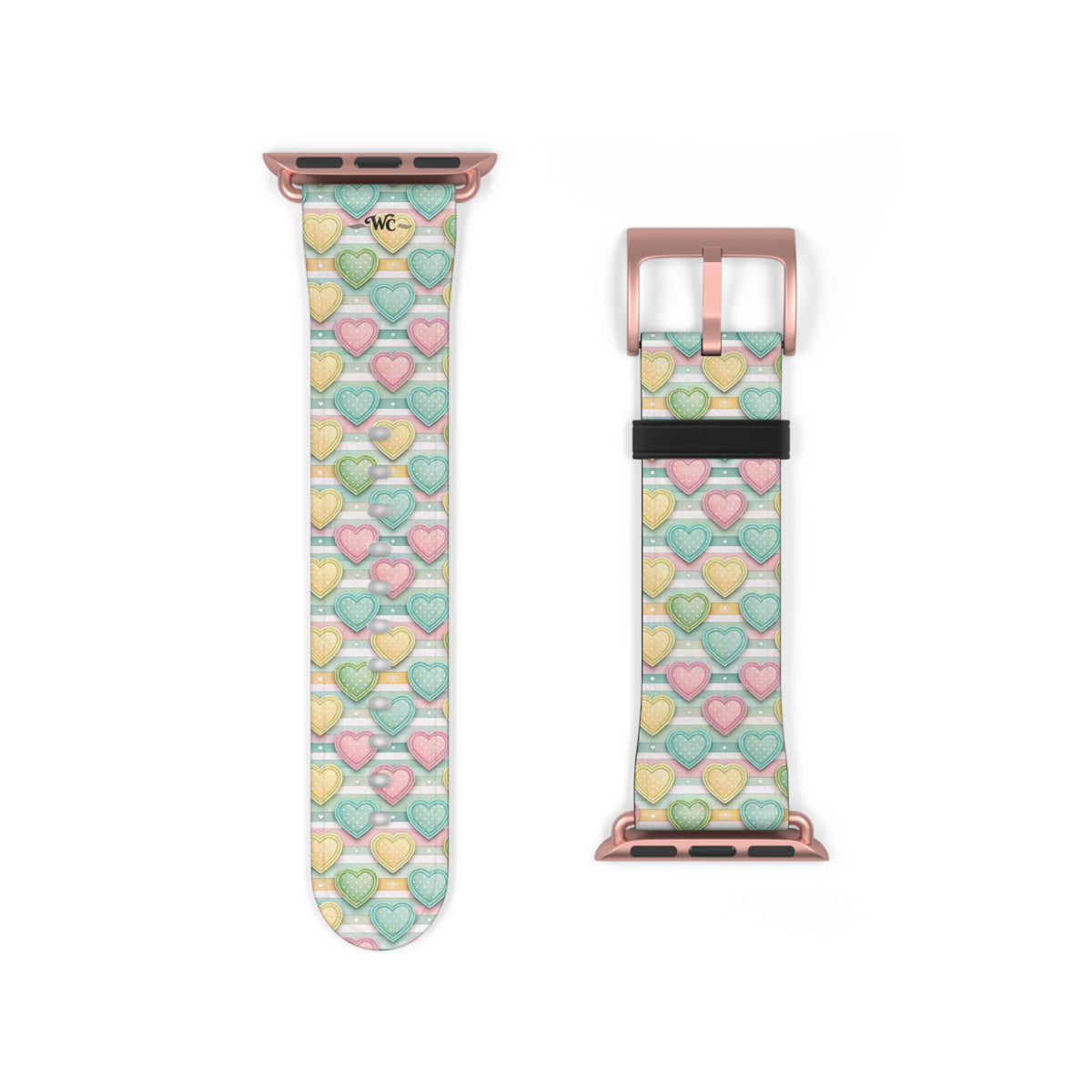 Be Mine; or Not - Pastel Heart Pattern Apple Watch Band — Cute Candy Hearts Watch Strap