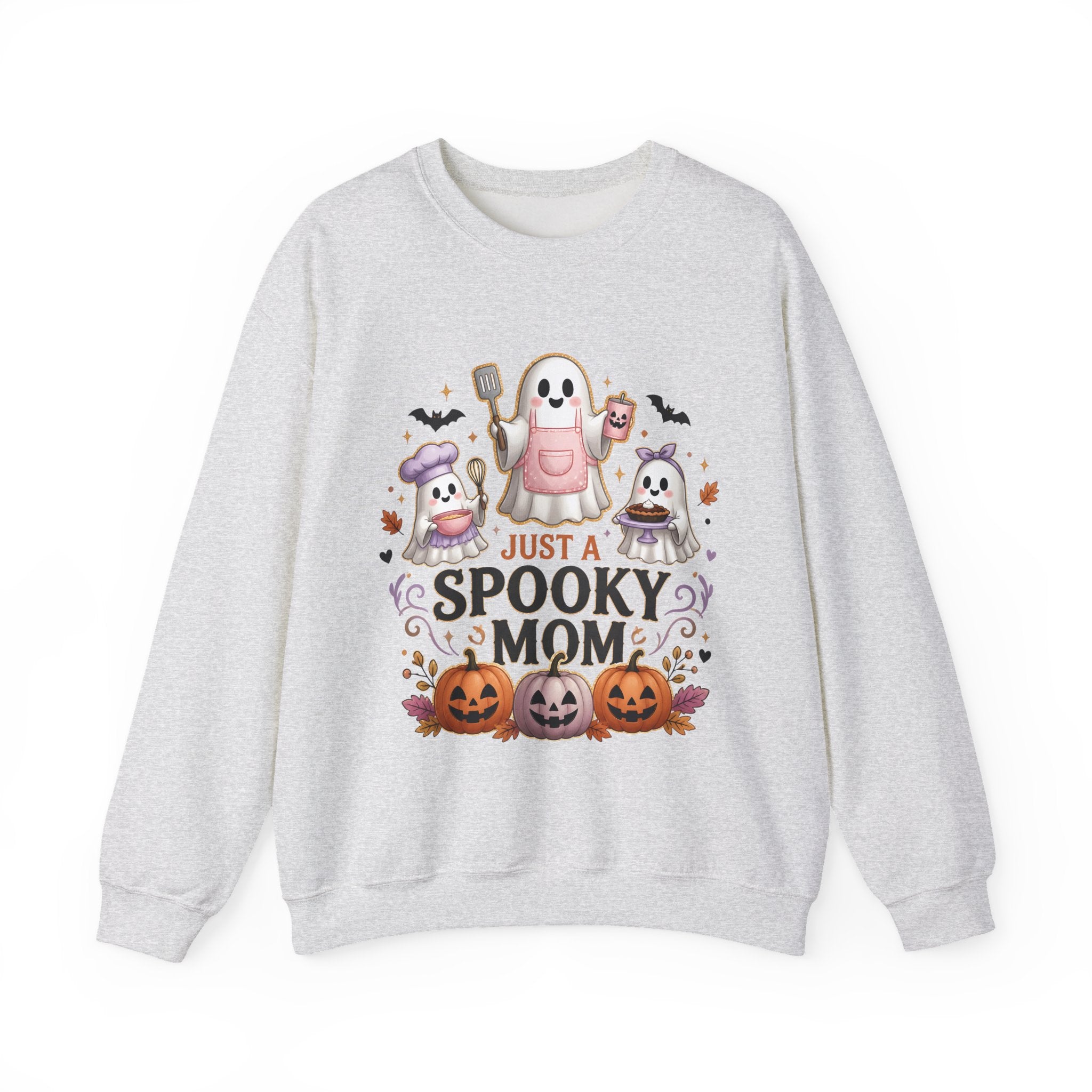 Spooky Mom Crewneck Sweatshirt – Cute Halloween Ghosts & Pumpkins