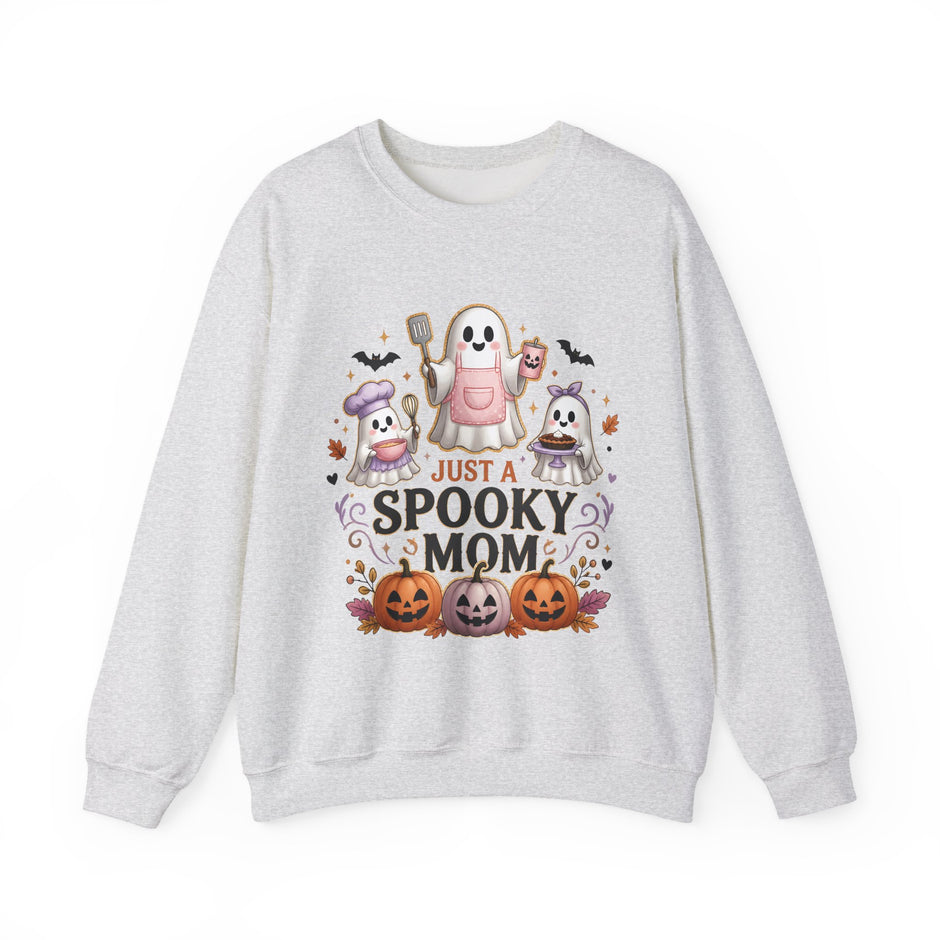 Spooky Mom Crewneck Sweatshirt – Cute Halloween Ghosts & Pumpkins