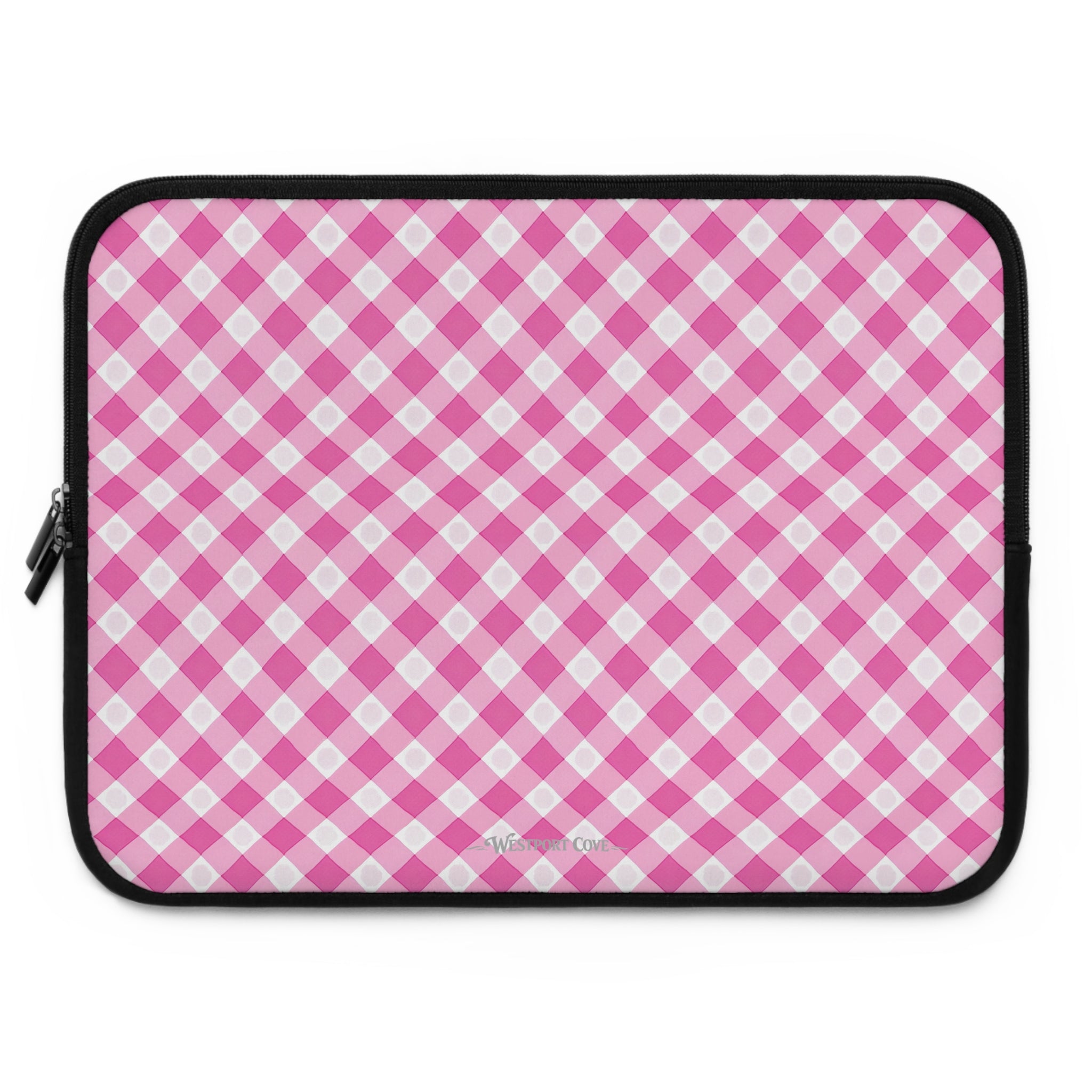 Pink Gingham  - Laptop Sleeve — Cute Plaid Protective Case