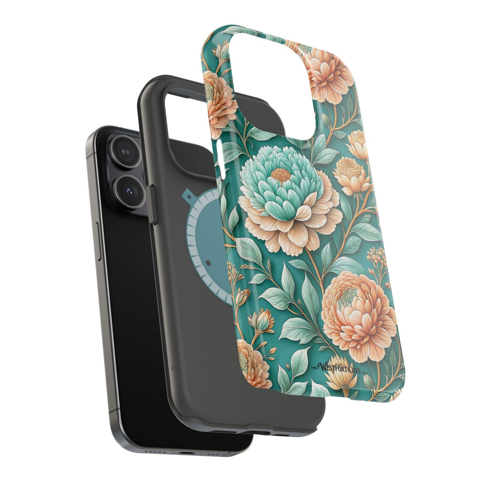 Teal Peony - Extreme MagSafe Phone Case