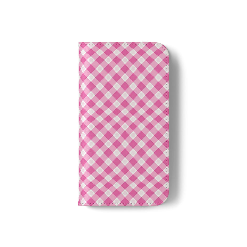 Pink Gingham - Flip Case – Wallet Flip Case with Card Slots