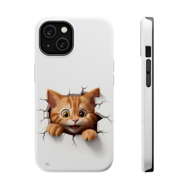 Adorable Peeking Kitten - Extreme Impact MagSafe Phone Case
