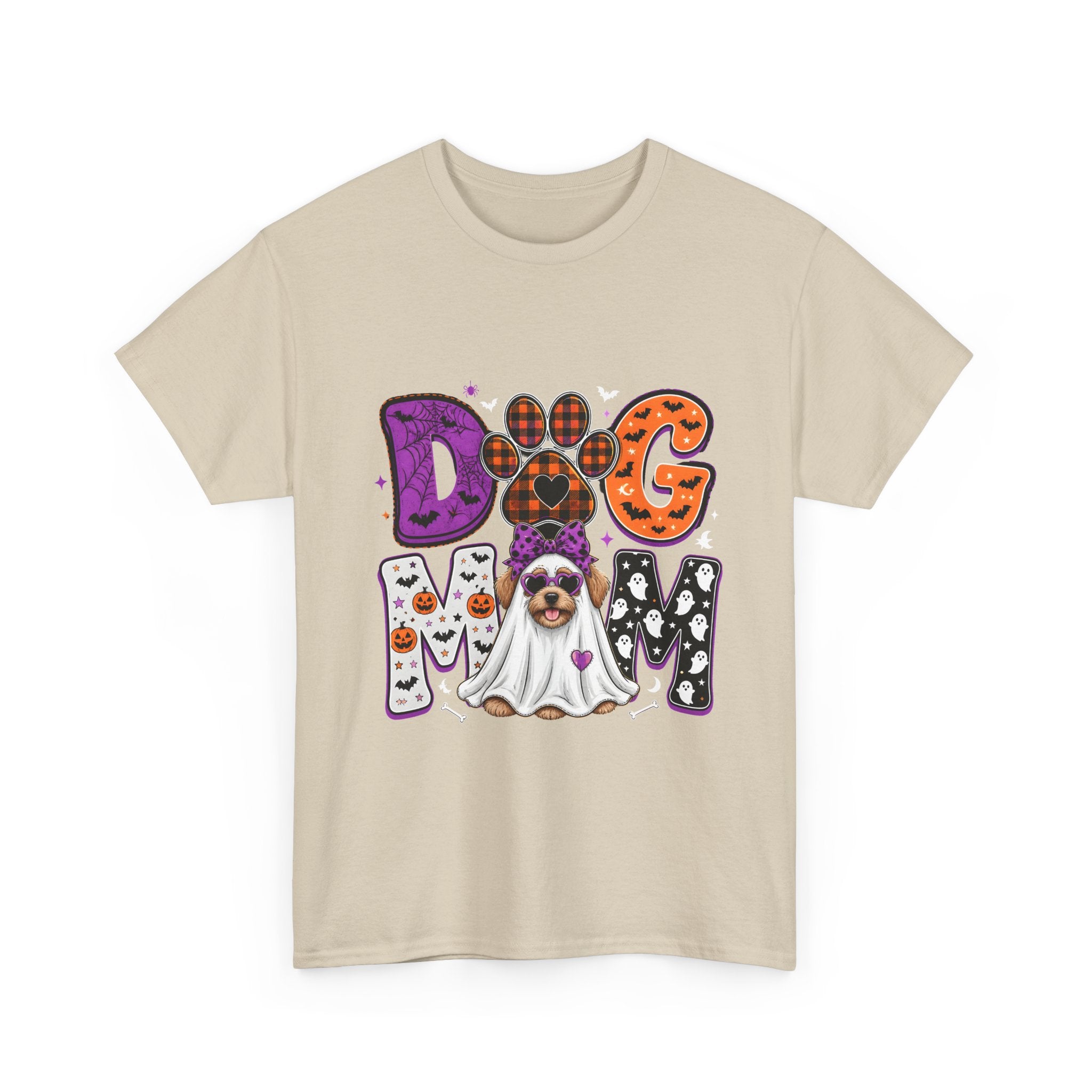 Dog Mom Halloween T‑Shirt — Ghost Pup & Spooky Pattern Tee