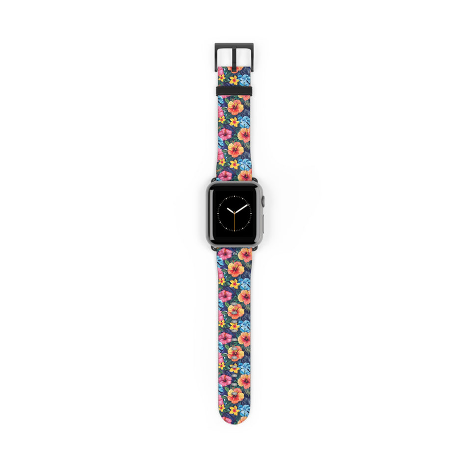 Floral Hibiscus - Apple Watch Band -Colorful Tropical Watch Strap