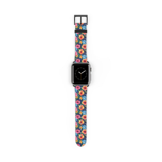 Floral Hibiscus - Apple Watch Band -Colorful Tropical Watch Strap