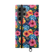 Tropical Hibiscus Flip Phone Case — Floral Wallet Flip Case with Card Slots