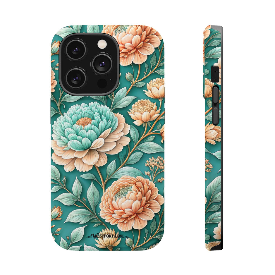 Teal Peony - Extreme MagSafe Phone Case
