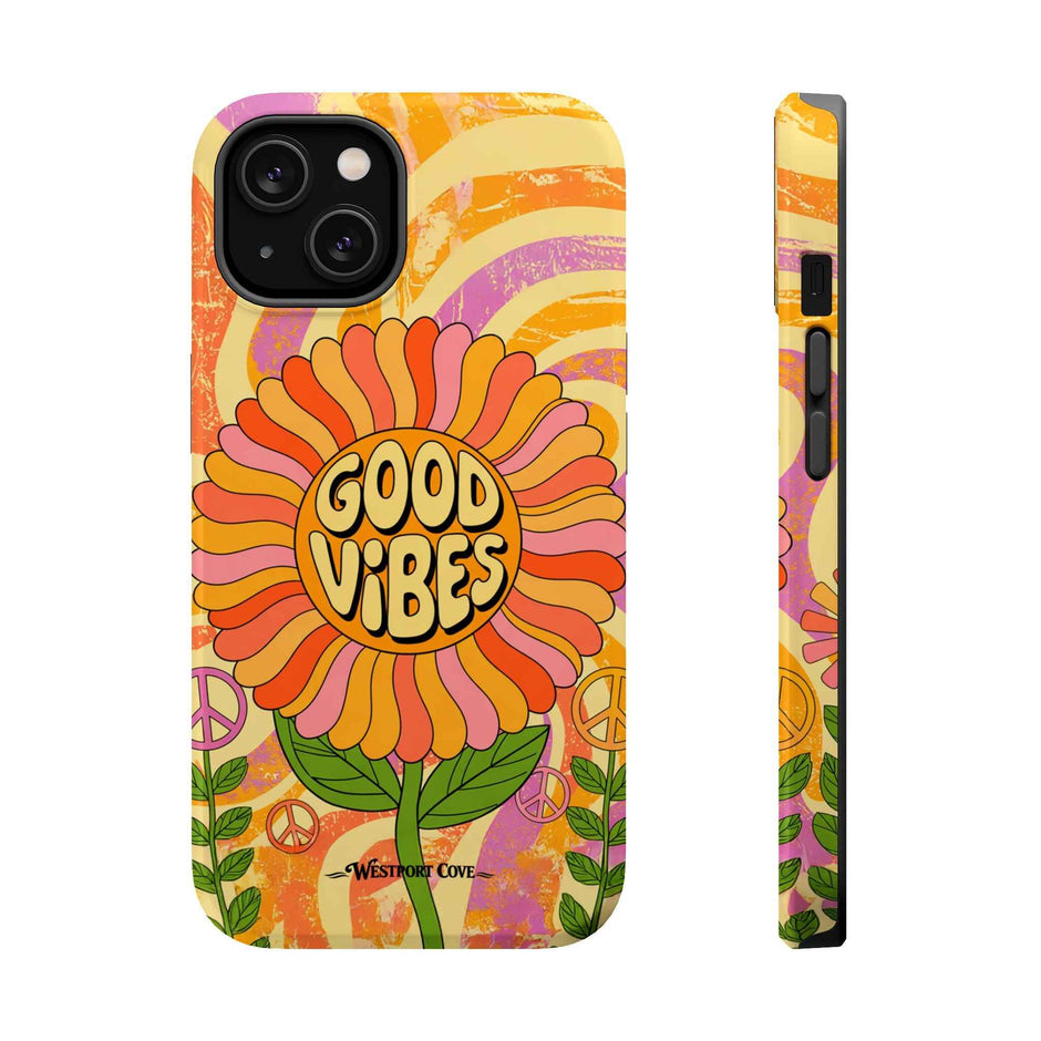 Good Vibes Retro Flower Extreme Impact MagSafe Phone Case
