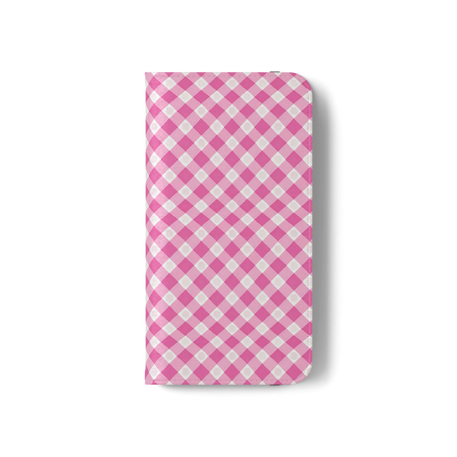 Pink Gingham - Flip Case – Wallet Flip Case with Card Slots