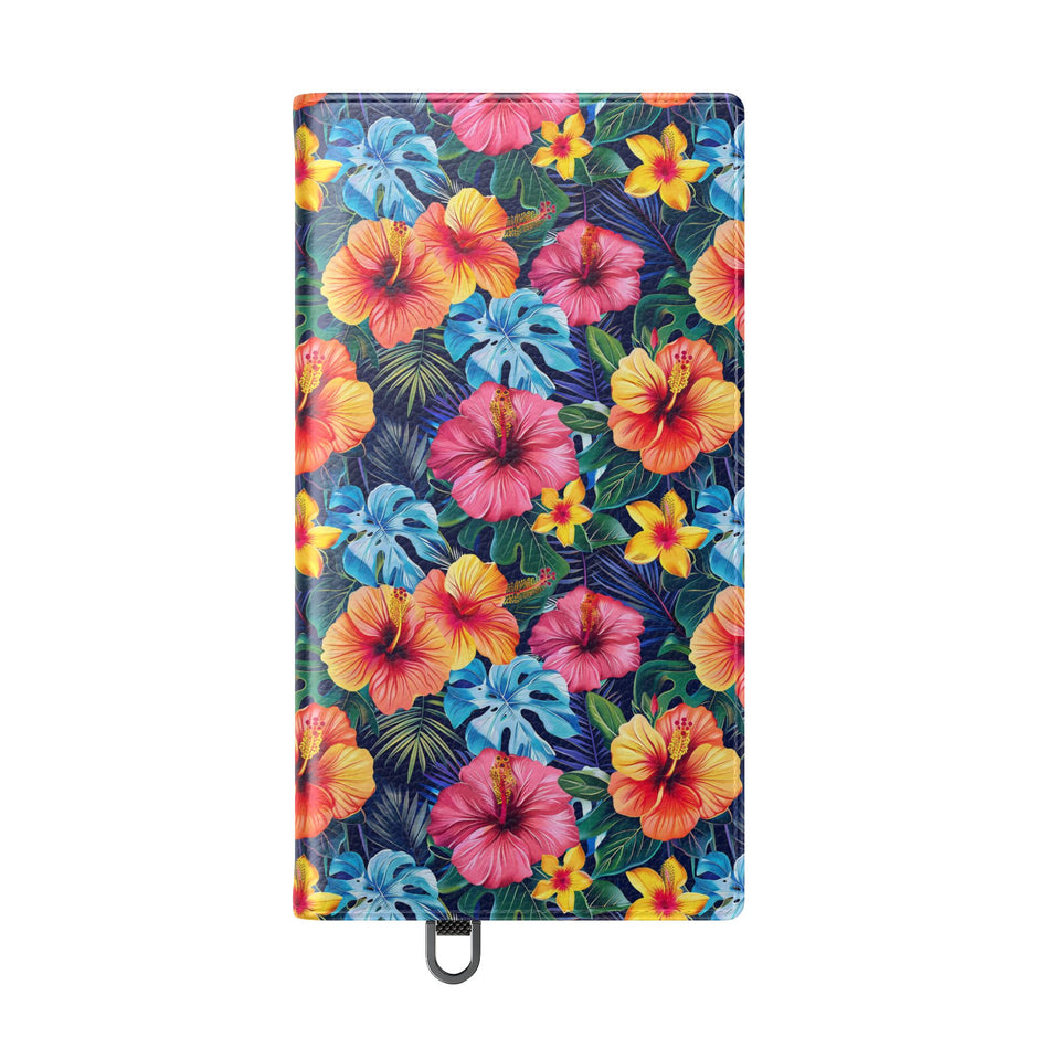 Tropical Hibiscus Flip Phone Case — Floral Wallet Flip Case with Card Slots