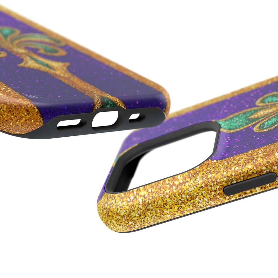 Mardi Gras Glitter Fleur - Extreme Impact MagSafe Phone Case