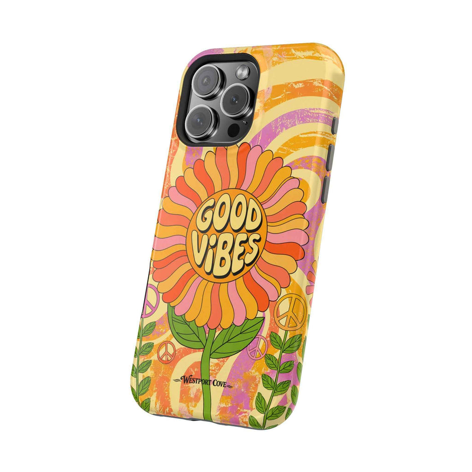 Good Vibes Retro Flower Extreme Impact MagSafe Phone Case
