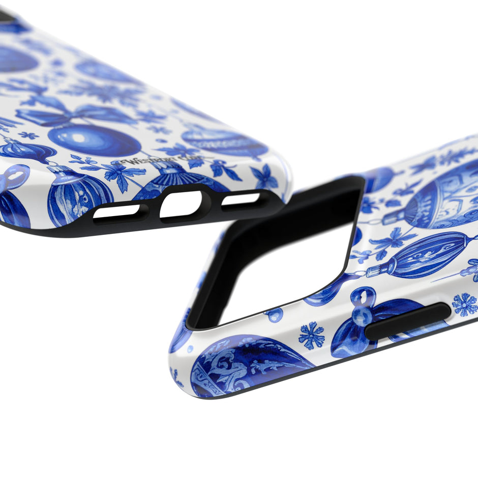 Blue and White Christmas Ornaments Extreme Impact MagSafe Phone Case