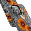 Floral Orange & Gray - Extreme Impact MagSafe Phone Case