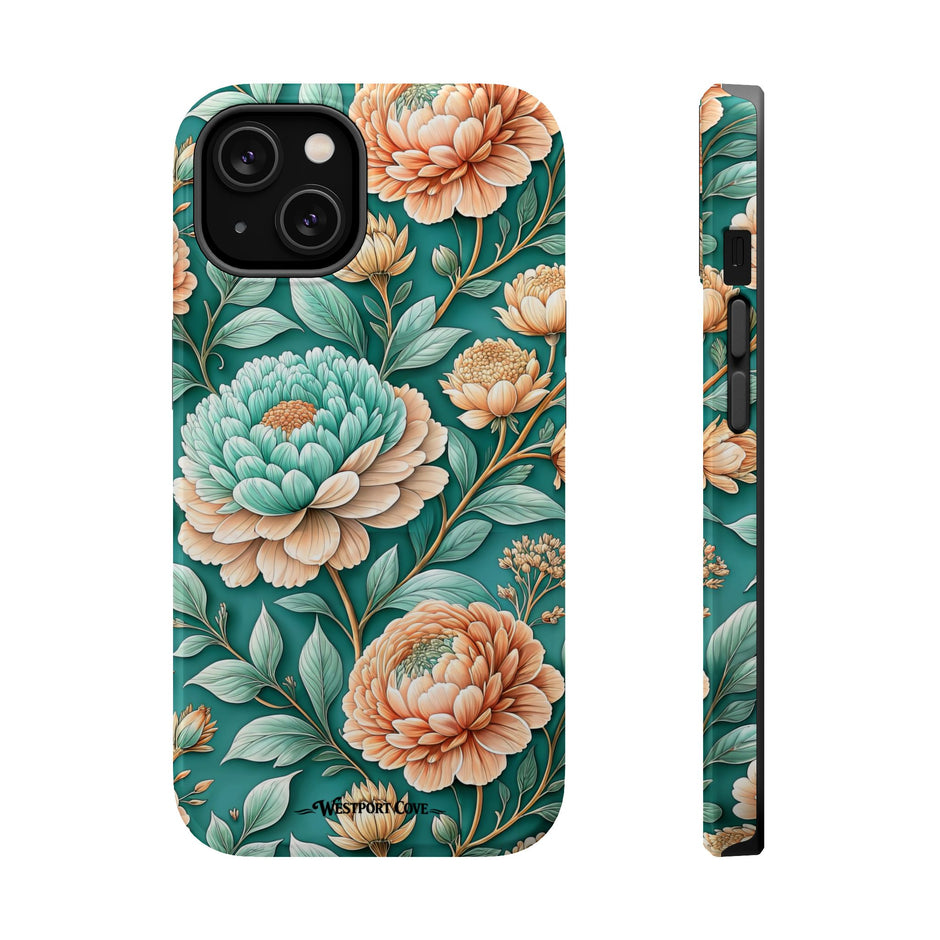 Teal Peony - Extreme MagSafe Phone Case