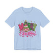 Merry Christmas Graphic Tee — Festive Pink & Green Holiday T-Shirt