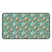 Teal Peony Desk Mat — Vintage Garden Mouse Pad Surface