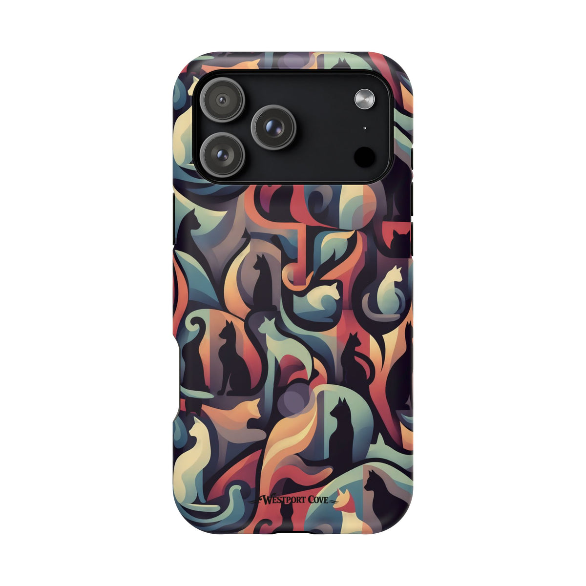 Camo Cats - Extreme Impact MagSafe Phone Case — Abstract Cat Pattern