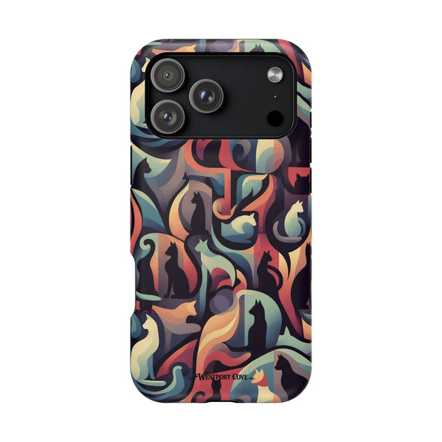 Camo Cats - Extreme Impact MagSafe Phone Case — Abstract Cat Pattern