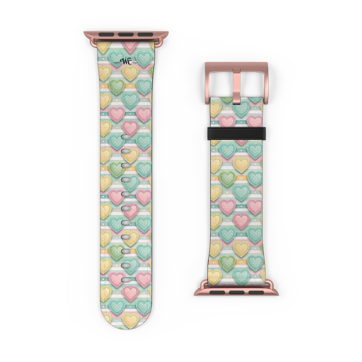 Be Mine; or Not - Pastel Heart Pattern Apple Watch Band — Cute Candy Hearts Watch Strap