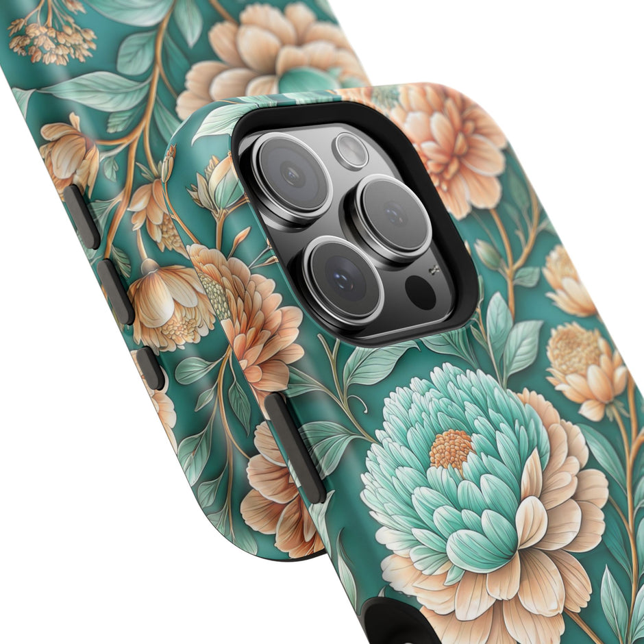 Teal Peony - Extreme MagSafe Phone Case