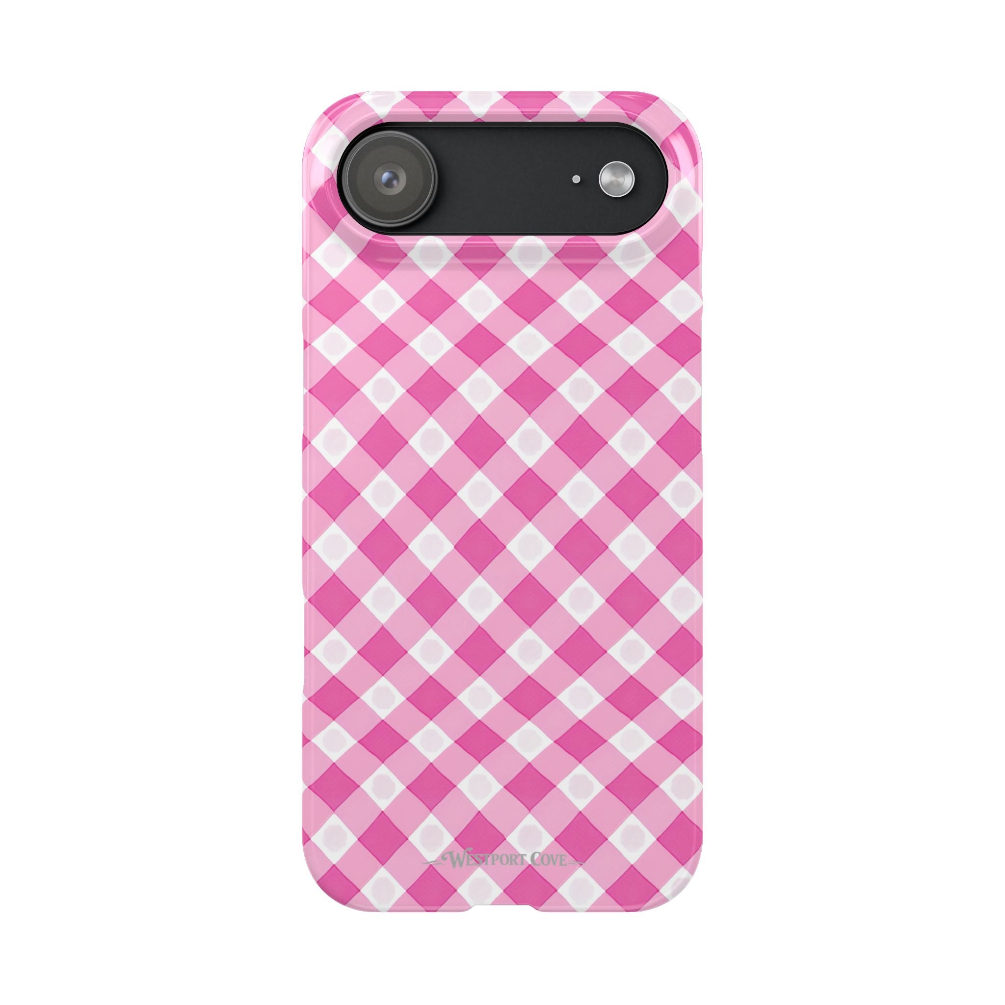Pink Gingham - Essential Phone Case - Lightweight Protective Cover