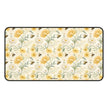 Bumble - Floral Yellow Rose Desk Mat — Vintage Garden Mousepad for Home Office