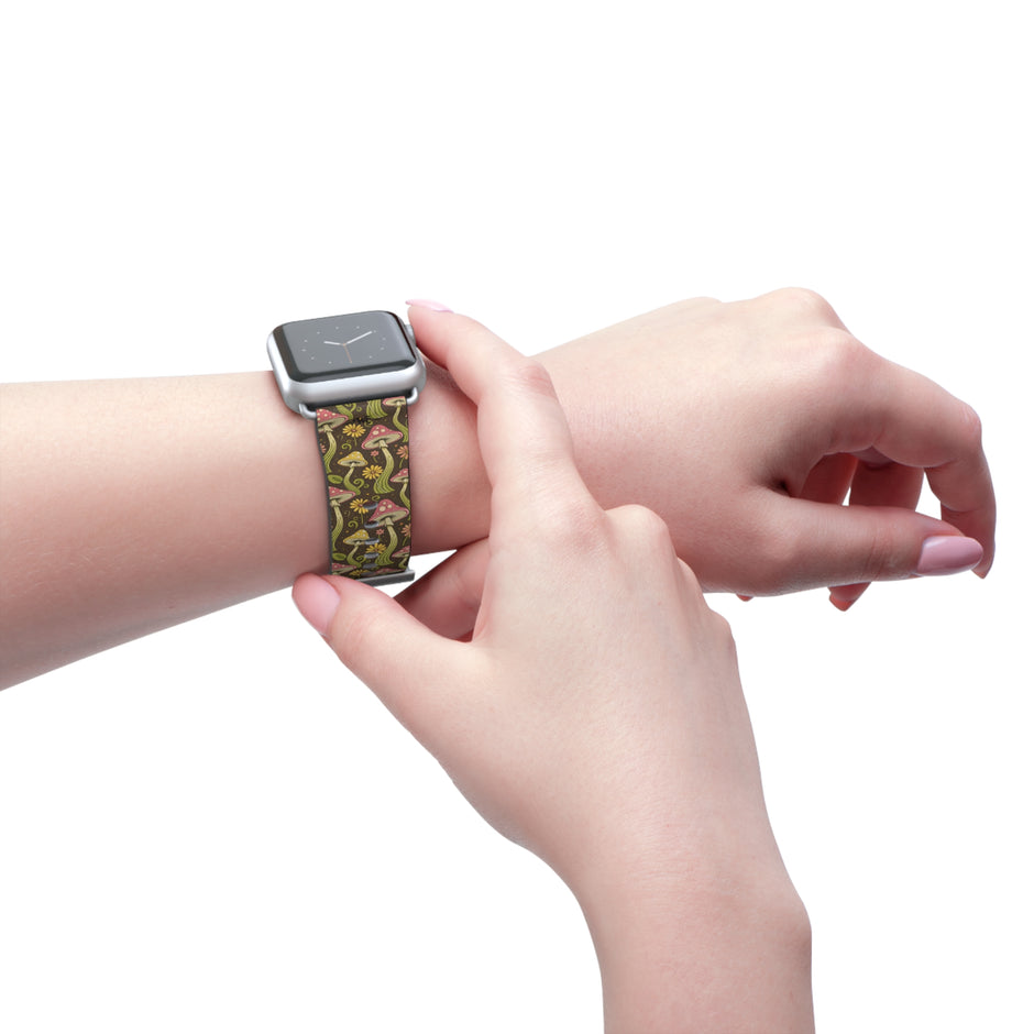 Magic Mushroom - Apple Watch Band  - Vintage Forest Fungi Apple Watch Strap