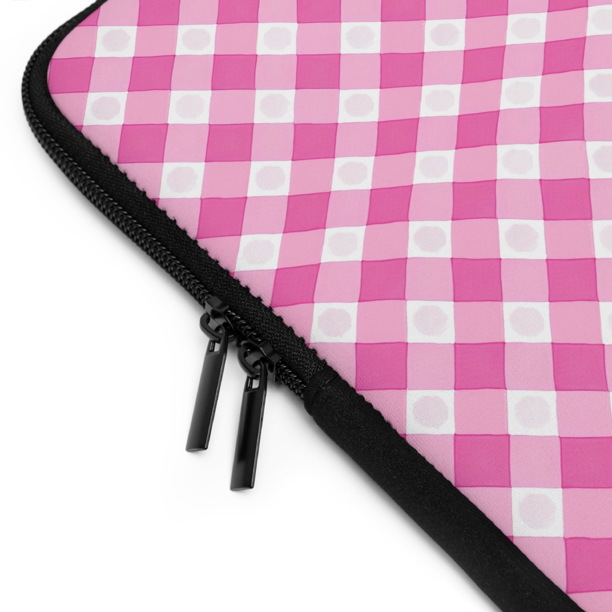 Pink Gingham  - Laptop Sleeve — Cute Plaid Protective Case