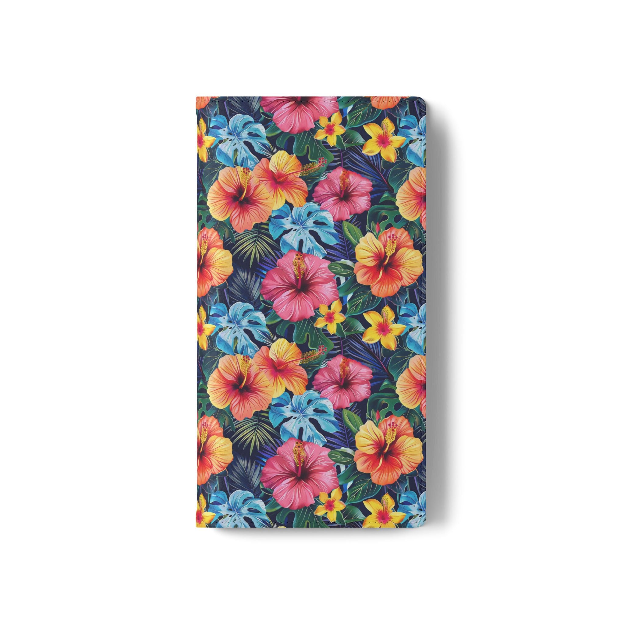 Tropical Hibiscus Flip Phone Case — Floral Wallet Flip Case with Card Slots