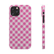 Pink Gingham - Essential Phone Case - Lightweight Protective Cover