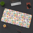 Floral Paint Desk Mat — Pastel Rose Pattern Office Mousepad