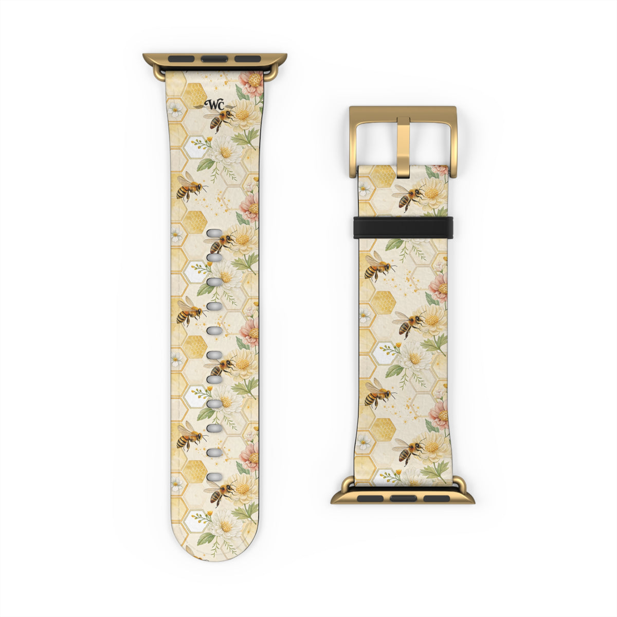 Honeycomb Heaven - Honeybee Apple Watch Band— Bee & Honeycomb Pattern Apple Watch Strap