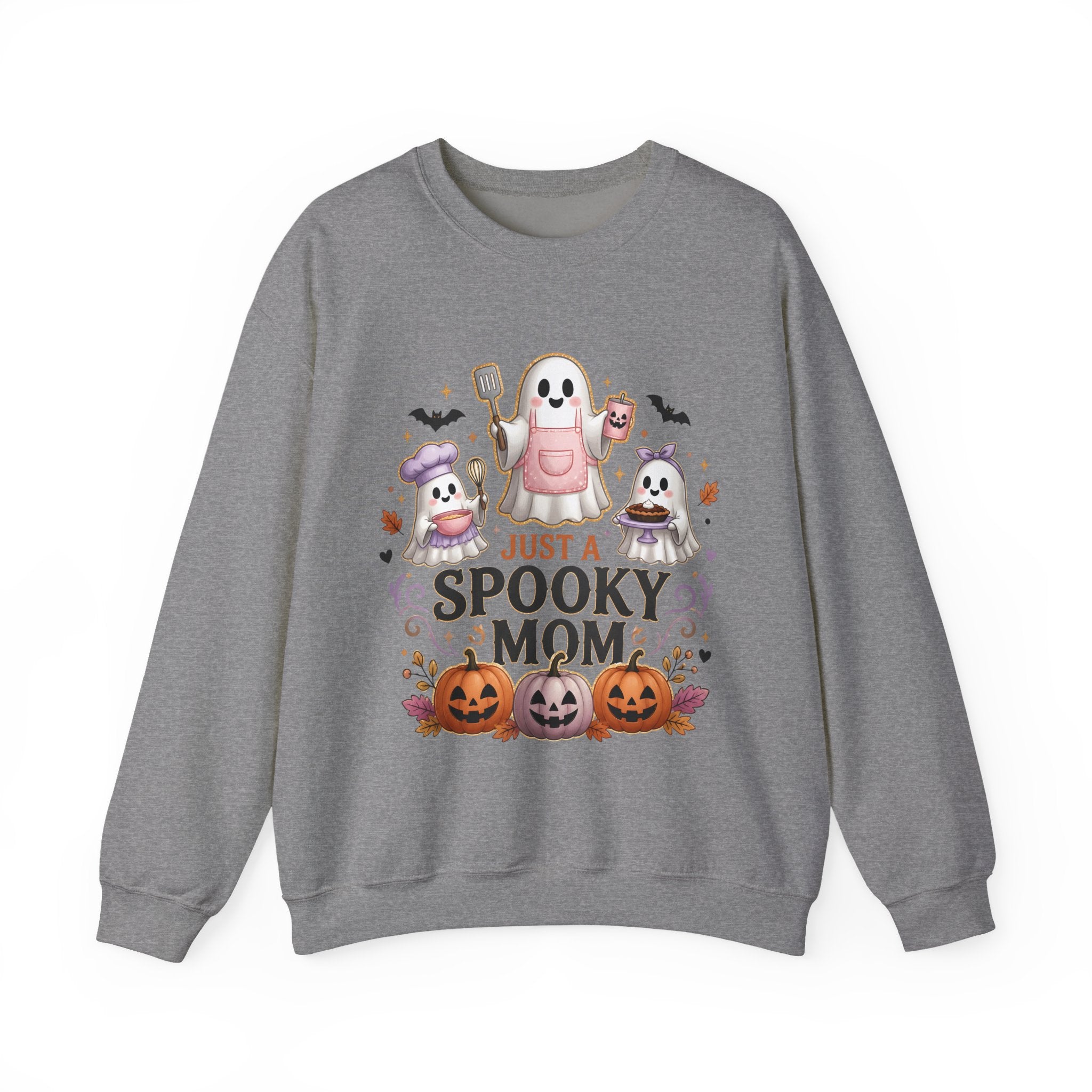 Spooky Mom Crewneck Sweatshirt – Cute Halloween Ghosts & Pumpkins