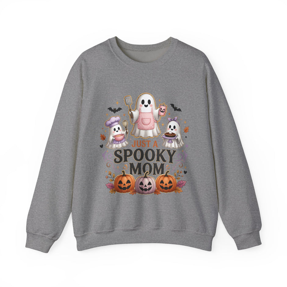 Spooky Mom Crewneck Sweatshirt – Cute Halloween Ghosts & Pumpkins