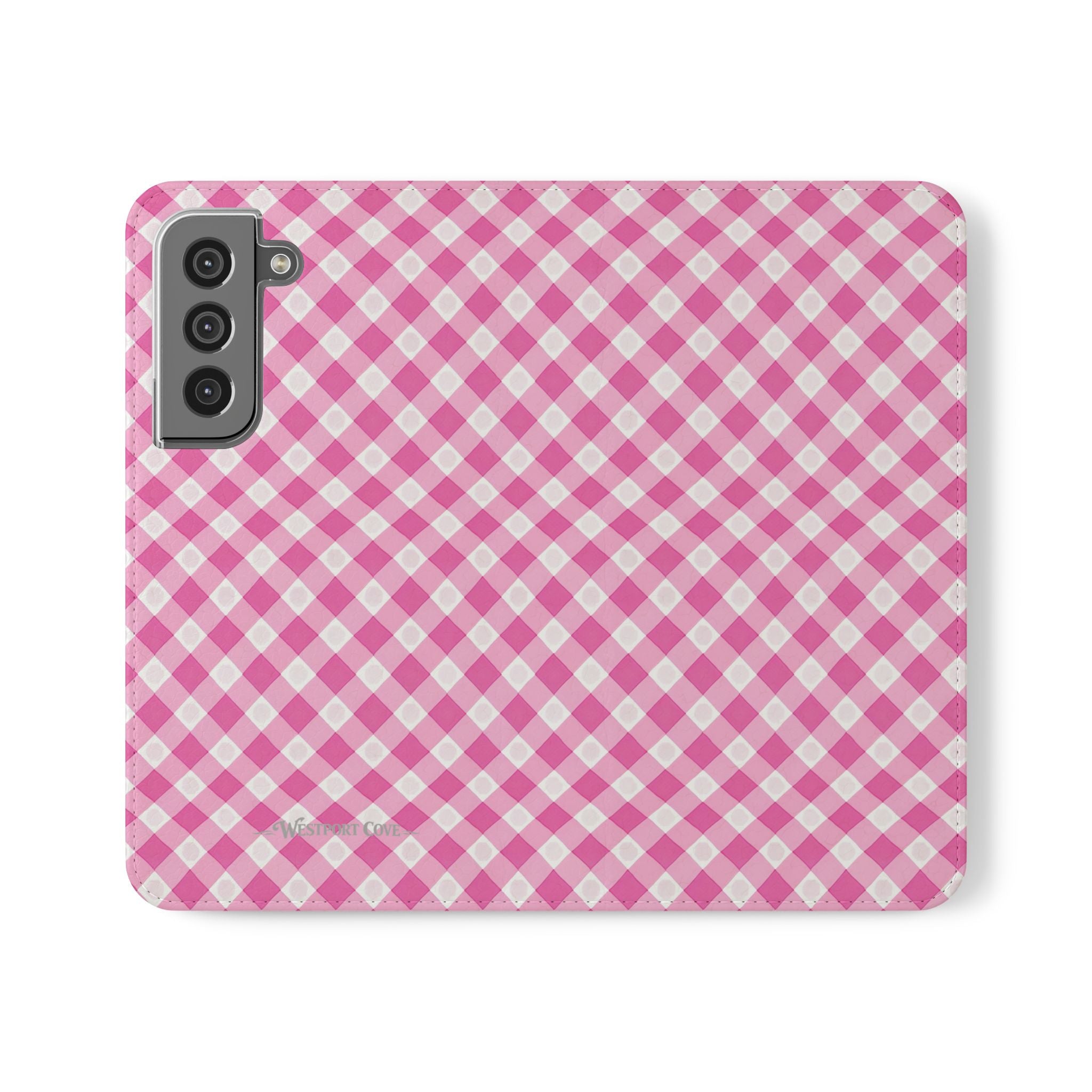Pink Gingham - Flip Case – Wallet Flip Case with Card Slots