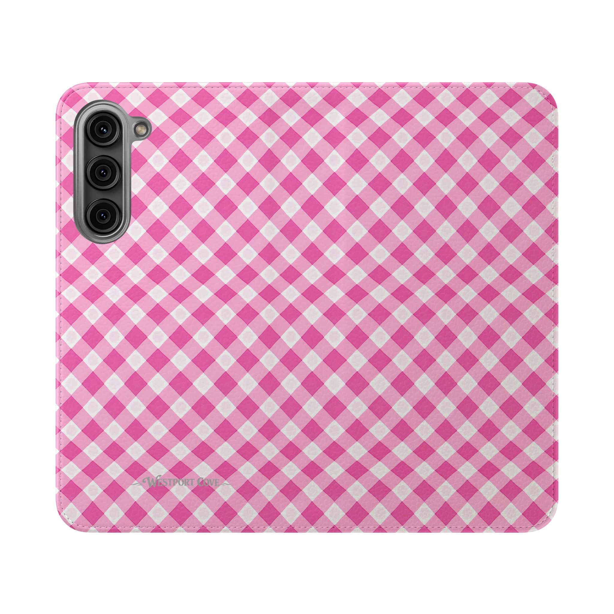 Pink Gingham - Flip Case – Wallet Flip Case with Card Slots