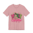 Merry Christmas Graphic Tee — Festive Pink & Green Holiday T-Shirt