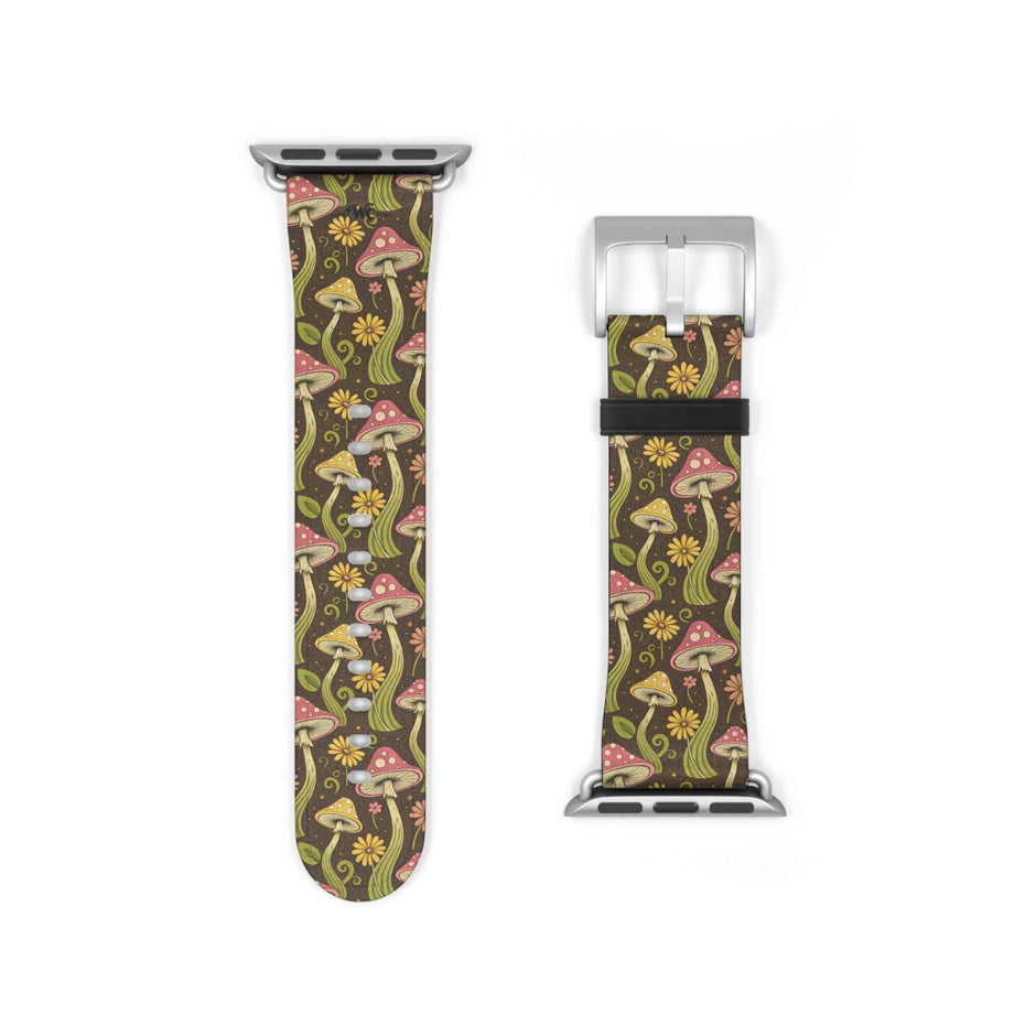 Magic Mushroom - Apple Watch Band  - Vintage Forest Fungi Apple Watch Strap