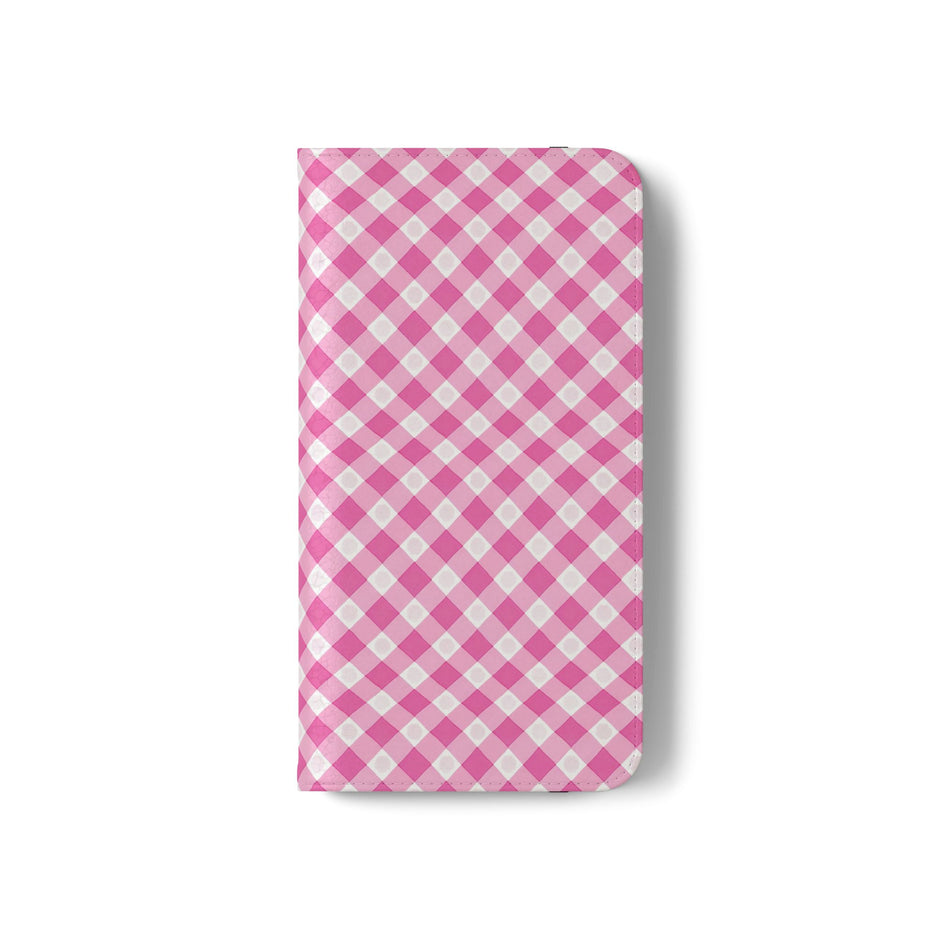 Pink Gingham - Flip Case – Wallet Flip Case with Card Slots