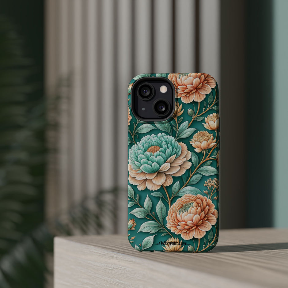 Teal Peony - Extreme MagSafe Phone Case