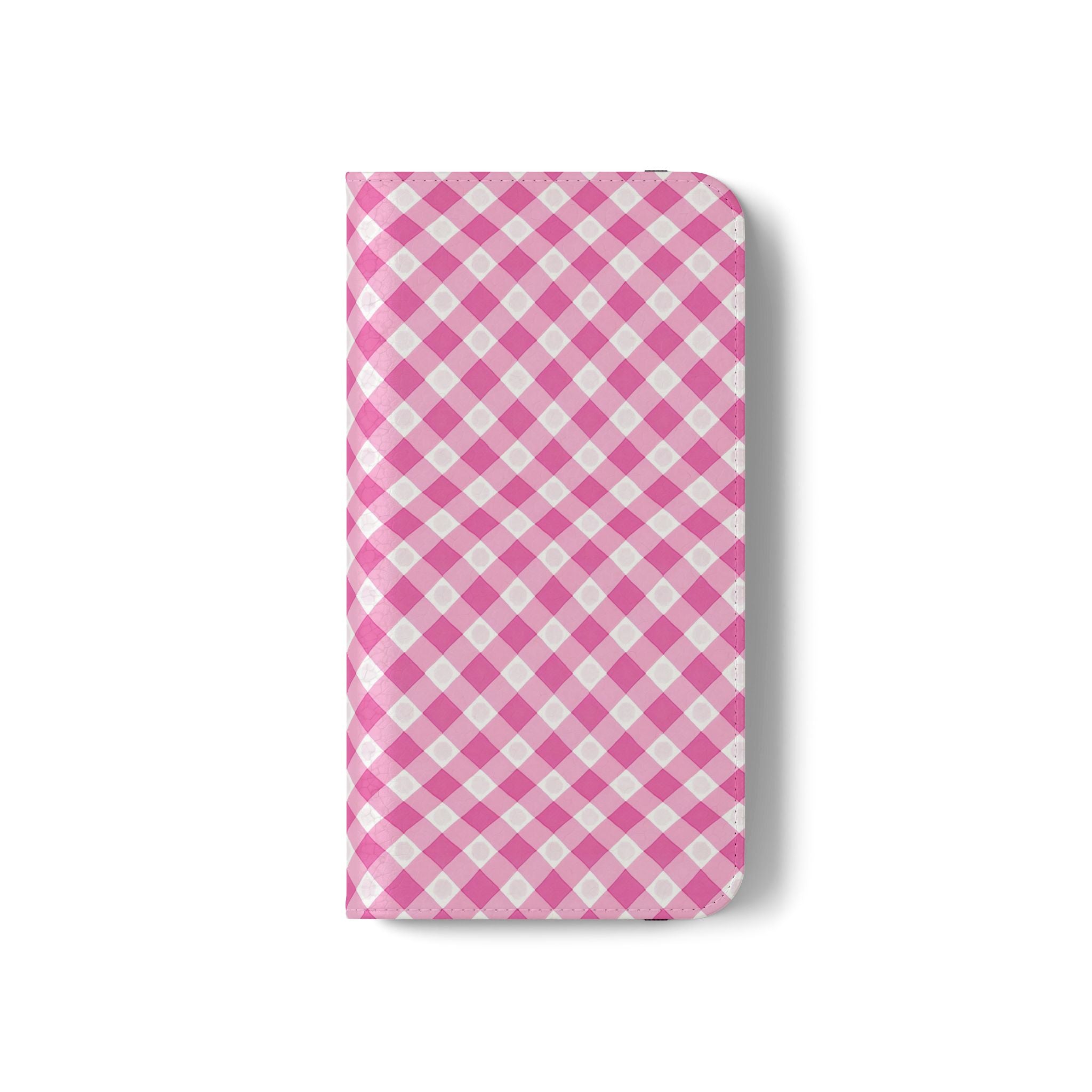Pink Gingham - Flip Case – Wallet Flip Case with Card Slots