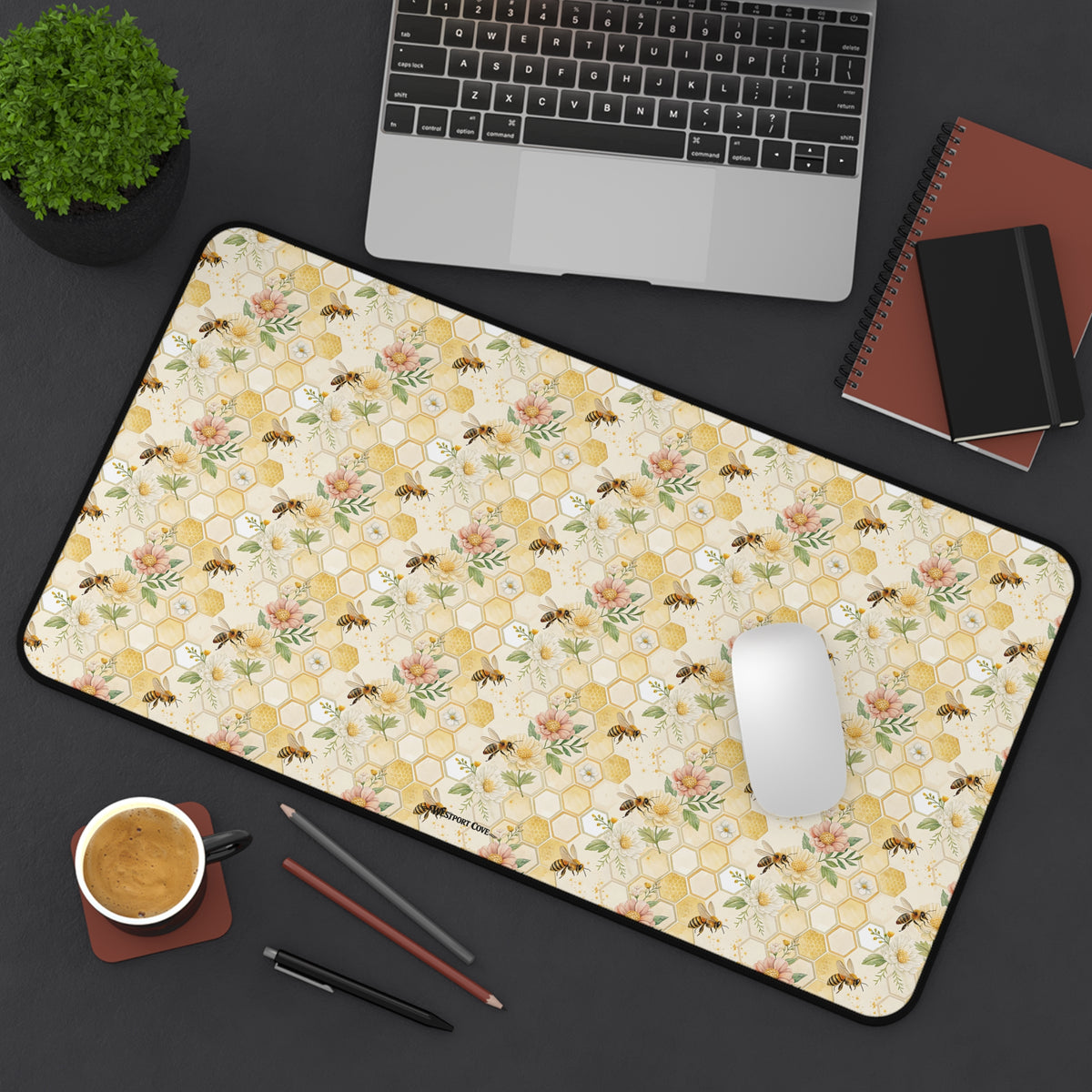 Honeycomb Heaven - Launch Pad Desk Mat - Bee Gaming & Office Mouse Pad