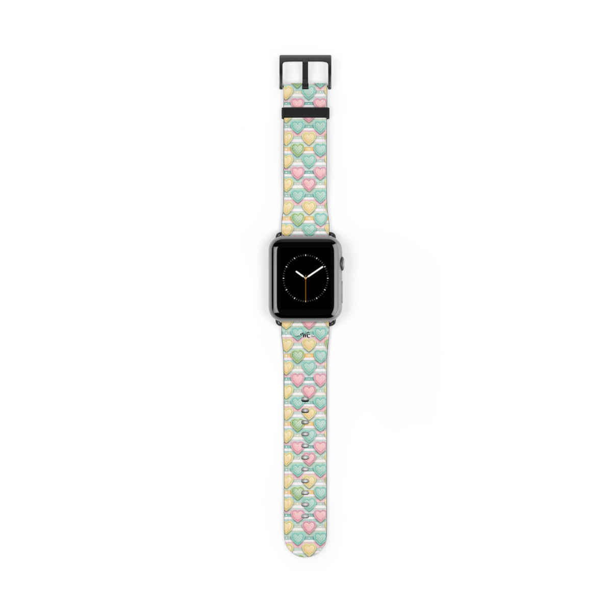 Be Mine; or Not - Pastel Heart Pattern Apple Watch Band — Cute Candy Hearts Watch Strap